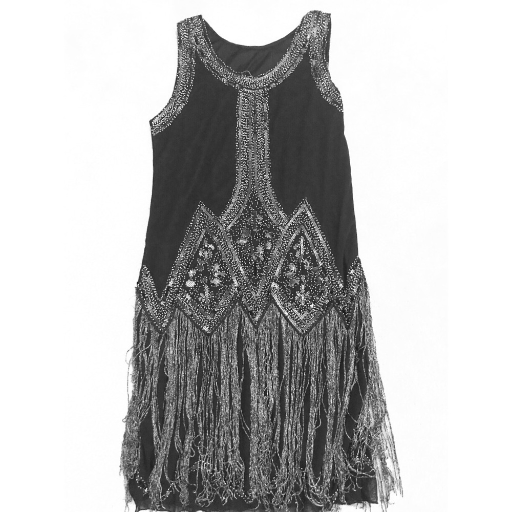 Black sequined Roaring 20s Dress
